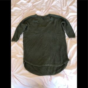 Oversized Express Green V Neck Sweater